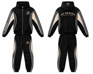 Premium Men's Black Hoodie Tracksuit Set Custom Streetwear Zip Up Jacket Jogger Pants Sportswear Casual Training Outfit Fashion - Product Image 4