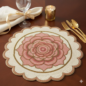 Exclusive Design Fresh Arrivals Place-<b>mats</b> Golden Beaded Luxurious Farmhouse Table Decor - Product Image 4