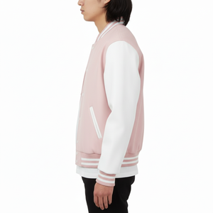 เสื้อแจ็คเก็ตผู้ชาย ผ้าฝ้ายผสมโพลีเอสเตอร์ 300 GSM ทรงปกติ สไตล์วาร์ซิตี้ ติดกระดุมแป๊ก แขนยาว ใส่สบายๆ รับผลิตแบบ OEM - Product Image 3