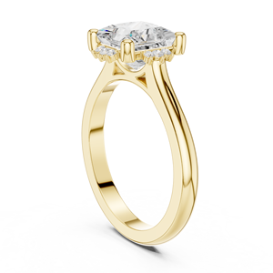 Anillo de Compromiso de Oro de 14K con Diamantes Cultivados en Laboratorio para Mujer, Certificado IGI, Estilo Geométrico Clásico - Product Image 4