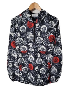 Windbreaker Rose Print Floral Black White Red Loose Baggy Smart Custom Fitted Anorak unisex <b>Jacket</b> New Fashion - Product Image 1