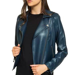 Veste en cuir véritable pour femmes, best-seller de l'hiver, respirante, grande taille, style motard, veste bomber en cuir pour femmes - Product Image 1