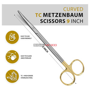 กรรไกรผ่าตัดทังสเตนคาร์ไบด์ Metzenbaum Tanser ขนาด 9 นิ้ว แบบโค้ง คุณภาพพรีเมียม สำหรับการผ่าตัดและดูแลทางทันตกรรม - Product Image 3