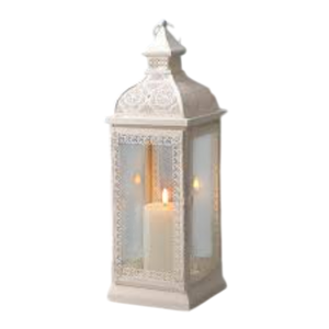 Farol de vela blanco elegante vintage para exteriores, farol colgante de hierro, portavelas decorativo para bodas, eventos y decoración del hogar. - Product Image 1