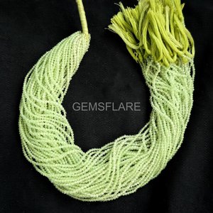 Natural Prehnite Micro Faceted Round Beads 2MM Tiny Prehnite Beads For Jewelry Making Wholesale Diamond Cut Faceted Loose Beads - Product Image 5