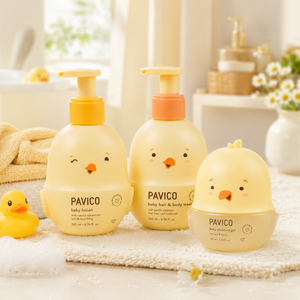 Baby Shampoo <b>Bottle</b> Chick Shape PE PP <b>200ml</b> Butter Yellow Lotion Pump Custom Color Liquid Soap Packaging Vietnam Manufacturer - Product Image 2