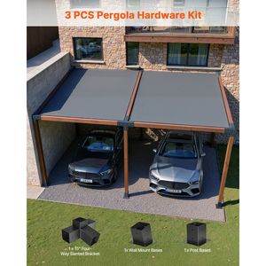 Kit Staffa Inclinata a 4 Vie per Pergola 4x4 Pollici, in Acciaio al Carbonio Verniciato, per Travi in Legno da 3.5x3.5 Pollici (Misura Reale) - Product Image 3