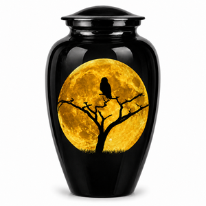 Hermosa urna conmemorativa de esmalte con diseño de mariposa y árbol para cenizas funerarias de adultos - Product Image 5