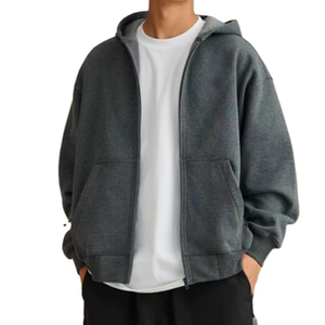 Wholesale Casual Long Sleeve Zipper Hoodies <b>Fleece</b> Cotton Polyester Custom logo Blank <b>Men</b> Zipper Hoodies Trending Hoodies <b>Mens</b> - Product Image 2