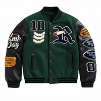 Veste de baseball unisexe personnalisée en laine coupe-vent, veste universitaire personnalisée, vêtements d'équipe en gros, logo, patchs en chenille