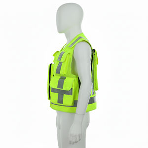 Wholesale Custom Logo Multi-Pocket Breathable Lightweight Adjustable Polyester Class 2 <b>LED</b> Flash Reflective Safety Vest - Product Image 2