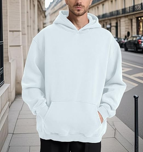 Sweat à capuche surdimensionné vintage en molleton 100 % coton, coupe décontractée, design délavé à l'acide, longueur longue, pour hommes - Product Image 6