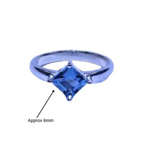 Anillo Clásico de Plata de Ley 925 Chapado en Oro con Topacio Azul para Mujer, Joyería para Bodas - Product Image 6