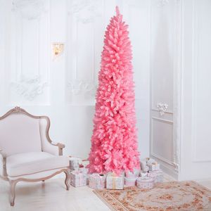 Albero di Natale Artificiale a Cerniera da 2,3 m (7,5 FT) Non Illuminato, in Materiale PET/PVC/PE, con 1075 Punte di Rami a Forma di Matita - Product Image 1