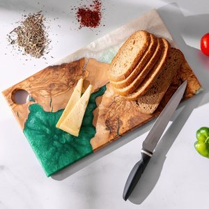 Tabla de Quesos de Resina Personalizada, Tabla de Cortar y Servir de Madera Hecha a Mano, 2.0 cm de Grosor, Apta para Lavavajillas, para Cocina y Comedor - Product Image 5