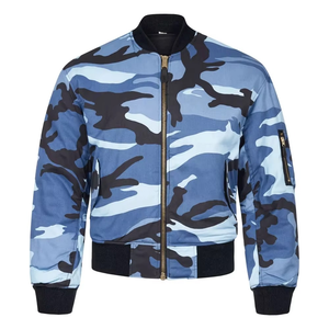 Veste bomber personnalisable en tissu corduroy coupe-vent avec logo sur le devant pour homme - Product Image 1