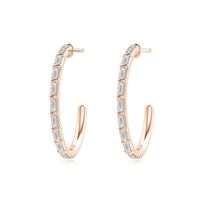 Pendientes de Aro de Oro de 10K, 14K y 18K y Plata 925 y 935 con Diamantes de Corte Baguette de Vaayu Jewels para Mujer, Joyería de Lujo para Uso Diario - Product Image 2