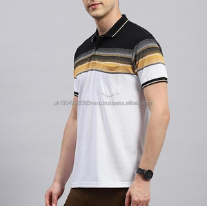 Men's <b>Half</b> Sleeve for Polo <b>Shirt</b> with <b>Button</b> Decoration Regular Fit T-<b>Shirt</b> with Striped Design DDP Shipping - Product Image 2
