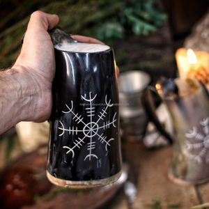 Taza de cuerno para beber genuina antigua para cerveza, vino, hidromiel y cerveza, buey y cuerno de búfalo, taza de cuerno de jarra, vasos de Falak World Export - Product Image 5