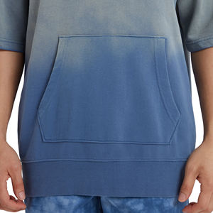 Venta al por Mayor de 2 Sudaderas con Capucha de Manga Corta para Hombre, 100% Algodón, Diseño Sólido de Invierno, con Impresión Digital Transpirable y Patrón Personalizado - Product Image 6