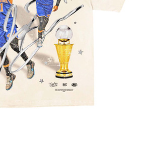 <b>Men's</b> Oversized Short Sleeve T-Shirt Basketball Player Print Formal <b>Turtleneck</b> 100% Cotton Knitted Silk Screen Printed Jersey - Product Image 3