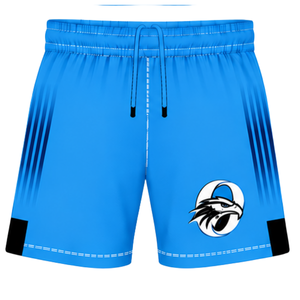 Shorts de rugby bleu électrique et noir, taille élastique, respirants, légers, pour l'entraînement d'équipe, performance sportive, uniforme de sport - Product Image 1