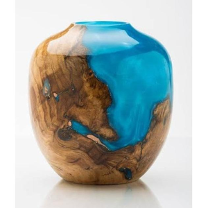 Vases en bois d'acacia faits à la main, finition résine, articles de décoration intérieure, vente en gros, fournis par l'Inde - Product Image 2