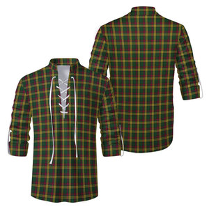 Chemise Ghillie Jacobite écossaise traditionnelle personnalisée la plus vendue pour homme, chemise à lacets en tartan de clan à carreaux - Product Image 1