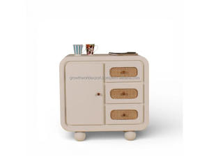 Gabinete de Almacenamiento Moderno de Madera Maciza con 4 Cajones de Ratán, Diseño Minimalista para Uso en Almacenes - Product Image 5