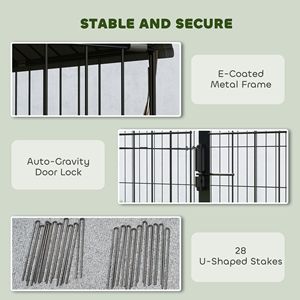 Grande Pollaio da Esterno con 10 Porte, Casetta per Galline in Metallo e Copertura Impermeabile Anti-UV per 7-9 Galline, Riparo dal Sole - Product Image 5