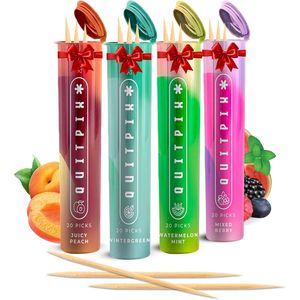 Koshe 4-Flavor <b>Toothpicks</b> Extra-Thick Nicotine-Free L-Theanine NAC Breath Fresheners for Quit-Smoking Support - Product Image 1