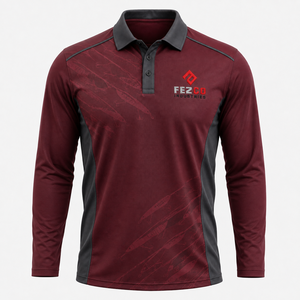 Camisa de Pesca Personalizada de Manga Larga para Hombre, Diseño de Lubina con Impresión por Sublimación, Protección UPF 50 Anti-UV, Polo de Poliéster - Product Image 4