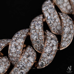 Rose Gold Color Moissanite Claw Setting Cuban Chain Necklace Miami Link <b>Choker</b> Rhodium Plated 925 <b>Silver</b> for Wedding Engagement - Product Image 3