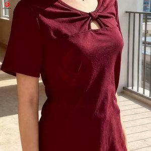 เสื้อยืดทรงบ็อกซี่คุณภาพสูงสำหรับผู้หญิง แขนสั้น คอกลม ผ้าระบายอากาศเป็นมิตรกับสิ่งแวดล้อม ขายส่ง - Product Image 3