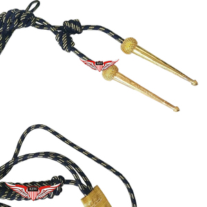 Aiguillette ดำและเกรย์สีกรมท่าสีดำพร้อมด้ายสีทองแบบบิด - Product Image 4