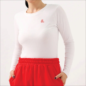 Women's White Short Sleeve O-Neck <b>T</b>-<b>Shirt</b> <b>Pink</b> Logo Regular Fit Casual Nonwoven 100% Organic Cotton Eco-Friendly Quick Dry - Product Image 4