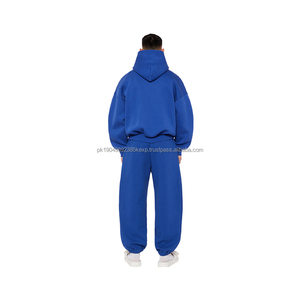 Ensemble personnalisé 2 pièces Bleu royal Poids lourd 350GSM 400GSM 450GSM Unisexe Sweat-shirt et pantalon de survêtement surdimensionnés pour hommes - Product Image 3