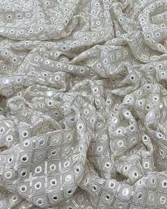 High Quality Sequin Embroidery Fabric 3D Floral Lace Fabric for Evening Dress Wedding Gown Garment - Product Image 1