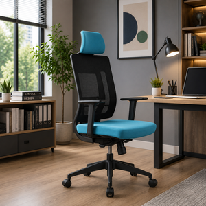 Chaise de bureau en maille KINSHA avec soutien lombaire réglable, design ergonomique pivotant pour usage domestique ou professionnel - Product Image 1