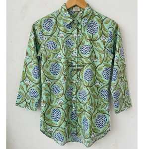 เสื้อเชิ้ตผ้าฝ้ายพิมพ์ลายบล็อกสำหรับผู้หญิง แขนยาว สวมใส่สบาย เหมาะสำหรับฤดูร้อน คอปกติดกระดุม ติดกระดุมผ่าหน้า ลายดอกไม้ สำหรับงานปาร์ตี้ - Product Image 2