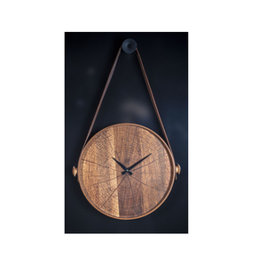 Luxury Wooden Hanging Dark Brown Frame Minimalist Rectangular Hour Markers Modern Natural Wood Grain Silent Battery Powered - Product Image 4