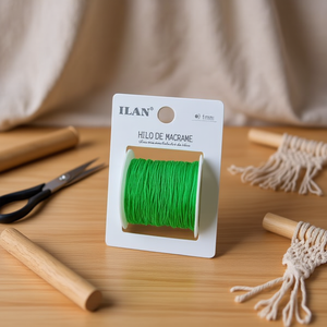 Filo per macramè ILAN 1 mm verde, circa 100 m, per lavori artigianali - Product Image 2