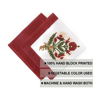 Vente en gros Main Bloc Coton Imprimé Floral Serviette Indienne Maison et Cuisine Table pour les Mariages - Product Image 5