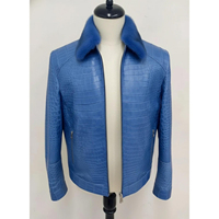Dernière conception de veste en cuir de crocodile gaufré pour hommes, style streetwear personnalisé, écologique, respirante, coupe-vent, hiver