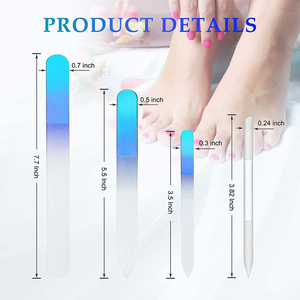 Lime à ongles professionnelle double face en verre cristal, grain 180, mini-outil réutilisable pour le soin des ongles, fabriqué sur site - Product Image 4