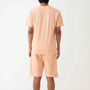 Men's 2-Piece Casual Workout Gym Outfit Short Sleeve 100% Bamboo Fiber Satin <b>Knitted</b> Breathable Quick Dry T-Shirt Shorts <b>Set</b> - Product Image 2