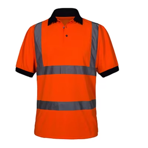 Polo de sécurité réfléchissant haute visibilité unisexe, vêtements de travail, uniforme haute visibilité, construction orange, jaune, bleu marine, rayures - Product Image 5