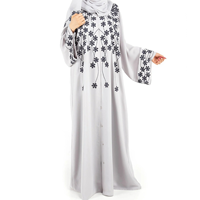Abaya brodée respirante et élégante pour femmes, robe marocaine, jilbab, abaya islamique arabe pour femmes, burqa avec logo personnalisé