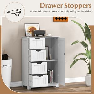 Armadietto in legno a 4 cassetti con porta per organizzazione - Product Image 4