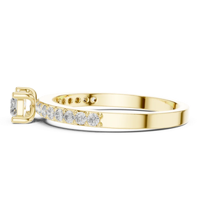 Bague en diamant de laboratoire de 1,00 carat, taille émeraude, clarté VS2, couleur E, certifiée IGI, or jaune 10K, fabricant de bijoux en diamant CVD - Product Image 3